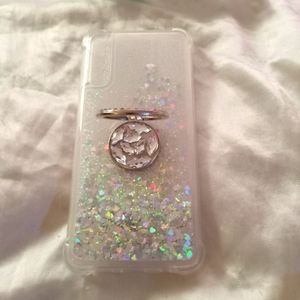 NWT Samsung Galaxy A50 moving sparkle phone case with ring socket